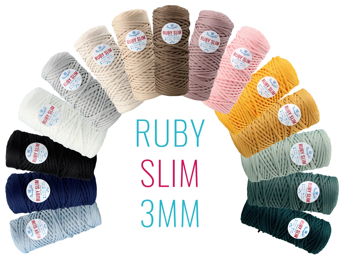 Ruby Slim 3mm zsinórfonal színválaszték