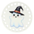 Kép 1/3 - Cuki szellem - 10 cm kör horgolható alap - Halloween minisorozat