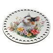 Kép 2/3 - Cica virágokkal - kör 15 cm horgolható alap