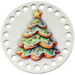Kép 1/5 - Karácsonyfa - Mézeskalács sorozat - 10 cm kör horgolható alap