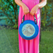 Kép 3/5 - Patentos bőr kézi táskafogó párban - Gyöngyház rózsaszín - 30 cm