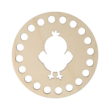 Kép 3/4 - Kiscsirke - kör 8,5 cm-es áttört mintás horgolható faalap
