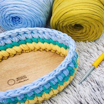 Ovális 20 cm-es horgolható natúr faalap - Bármitartó.hu