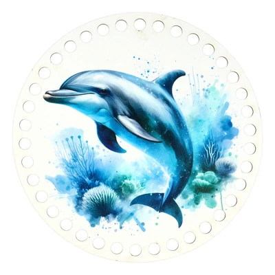 Delfin - kör 15 cm horgolható alap