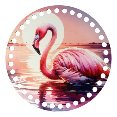 Flamingó - kör 15 cm horgolható alap