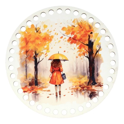 Őszi séta- kör 15 cm horgolható alap