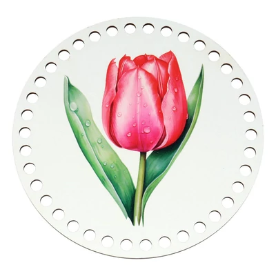 Tulipán - kör 15 cm horgolható alap