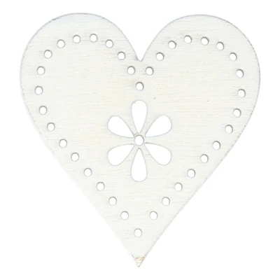 Fehér szív - fa biléta