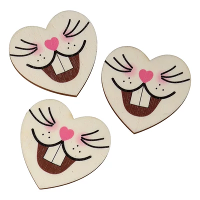 Nyuszi pofi - színes fa biléták - 3 db/szett