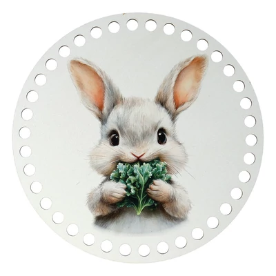 Nyuszi káposztával - kör 15 cm horgolható alap