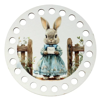 Nyúl kisasszony - 10 cm kör horgolható alap