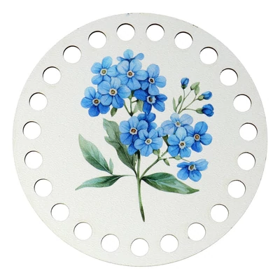 Kék nefelejcs - 10 cm kör horgolható alap