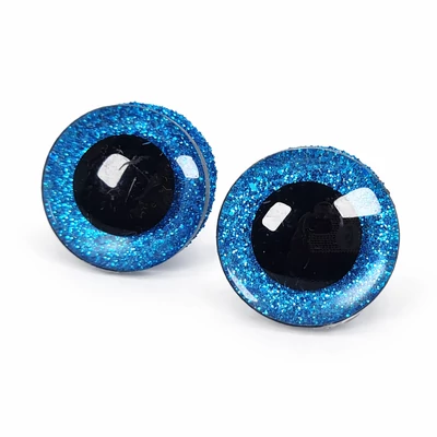 Kék beszúrható szemek párban - 2,5 cm
