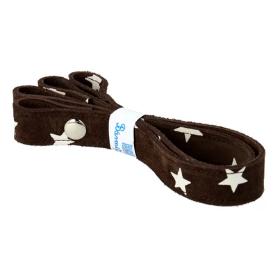 Csillagos sötétbarna velúr patentos bőr kézi táskafogó párban 30 cm - Bármitartó.hu