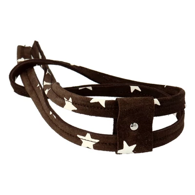 Csillagos sötétbarna színű, bőr táskabehúzó - Bármitartó.hu