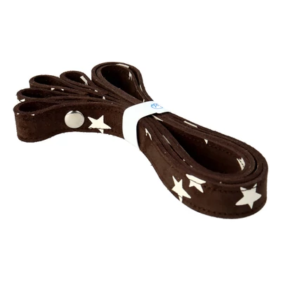 Csillagos sötétbarna velúr patentos bőr táskapánt párban 65 cm - Bármitartó.hu