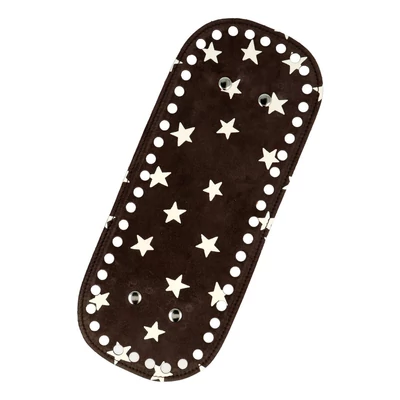 Csillagos sötétbarna színű bőr táskaalj - Bármitartó.hu