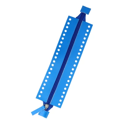 Kék színű horgolható hosszú bőrcipzár - Bármitartó.hu