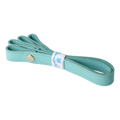 Patentos bőr kézi táskafogó párban - Csodakék - 30 cm