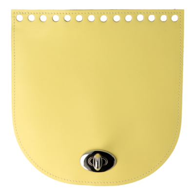 Íves bőr táskafedél - Pasztell sárga