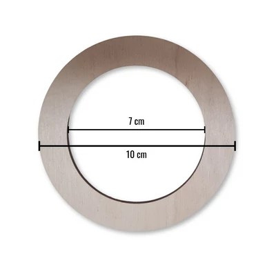 Körbehorgolható fa karika - 10 cm