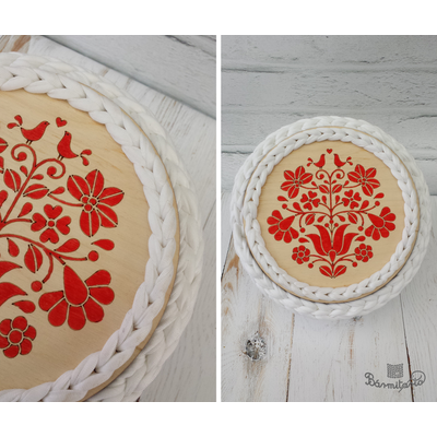 Folk kör 15 cm-es horgolható faalap