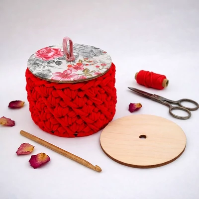 Kosár tető elem 10 cm kör alaphoz - natúr