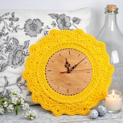 Horgolható fa óralap - 20 cm