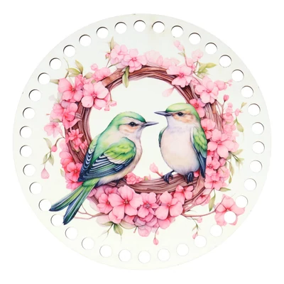 Madárpár - kör 15 cm horgolható alap