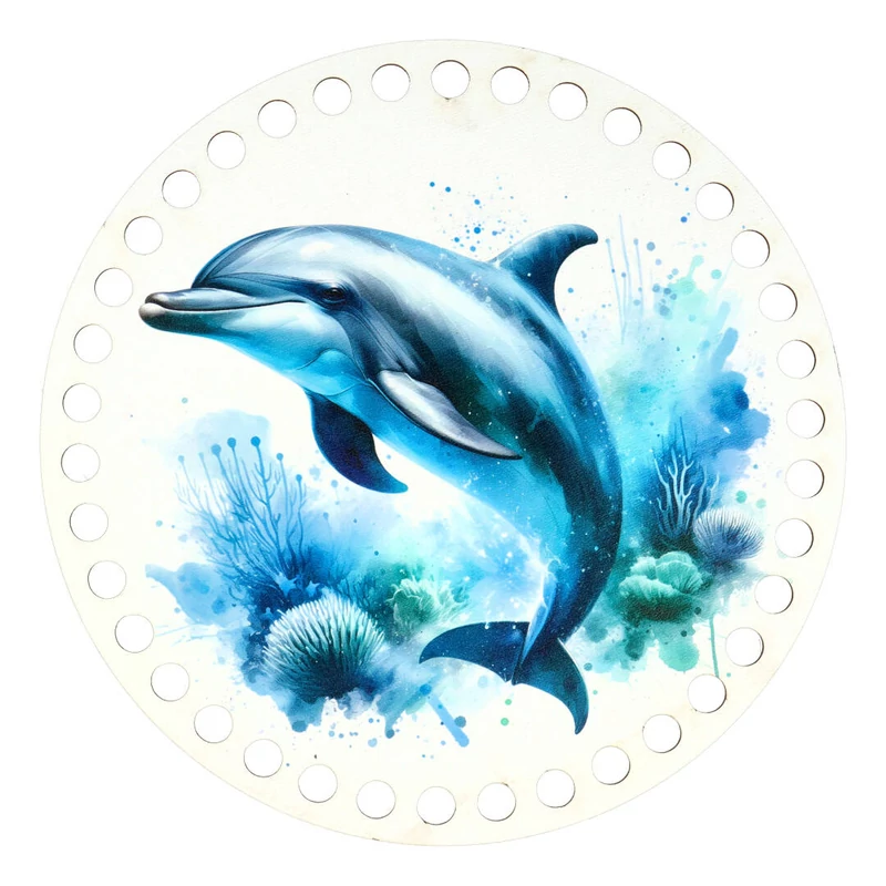 Delfin - kör 15 cm horgolható alap