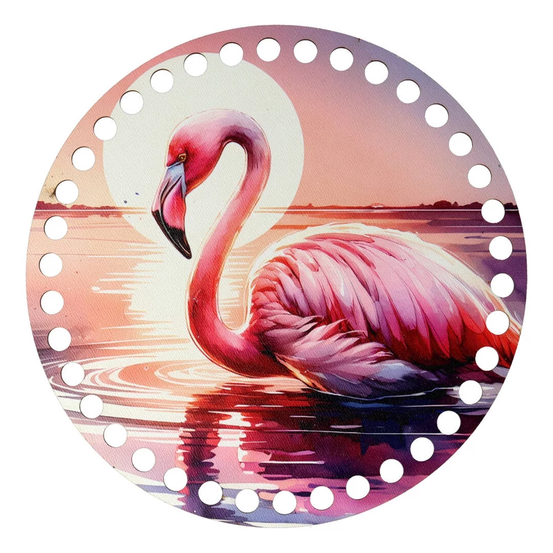 Flamingó - kör 15 cm horgolható alap