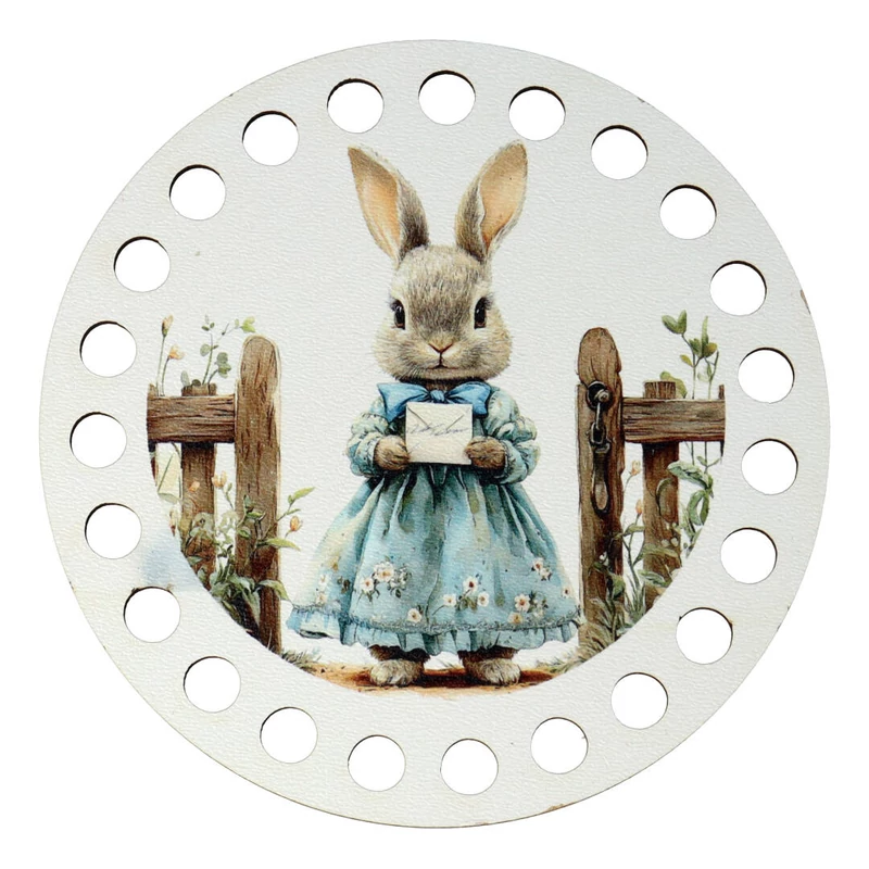 Nyúl kisasszony - 10 cm kör horgolható alap