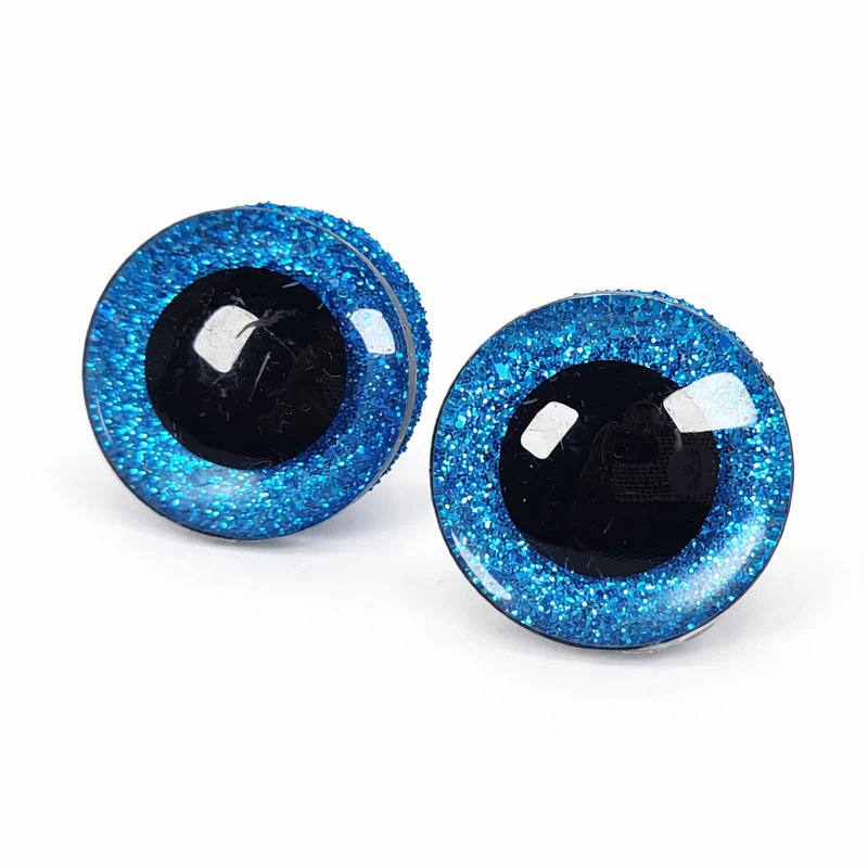 Kék beszúrható szemek párban - 2,5 cm