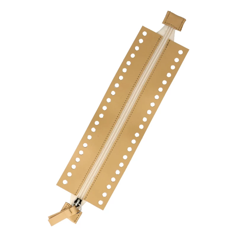 Birs színű horgolható hosszú bőrcipzár - Bármitartó.hu