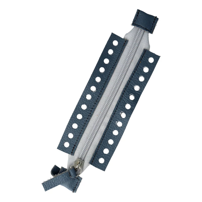 Grafit színű, horgolható rövid bőrcipzár - Bármitartó.hu