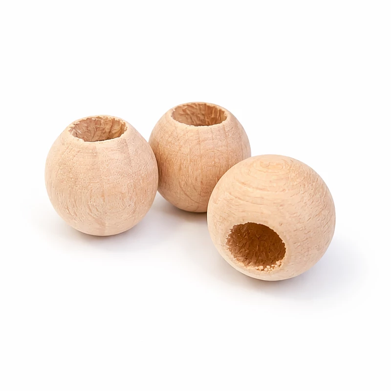 1,5 cm-es fa gyöngy - 3 db-os szett
