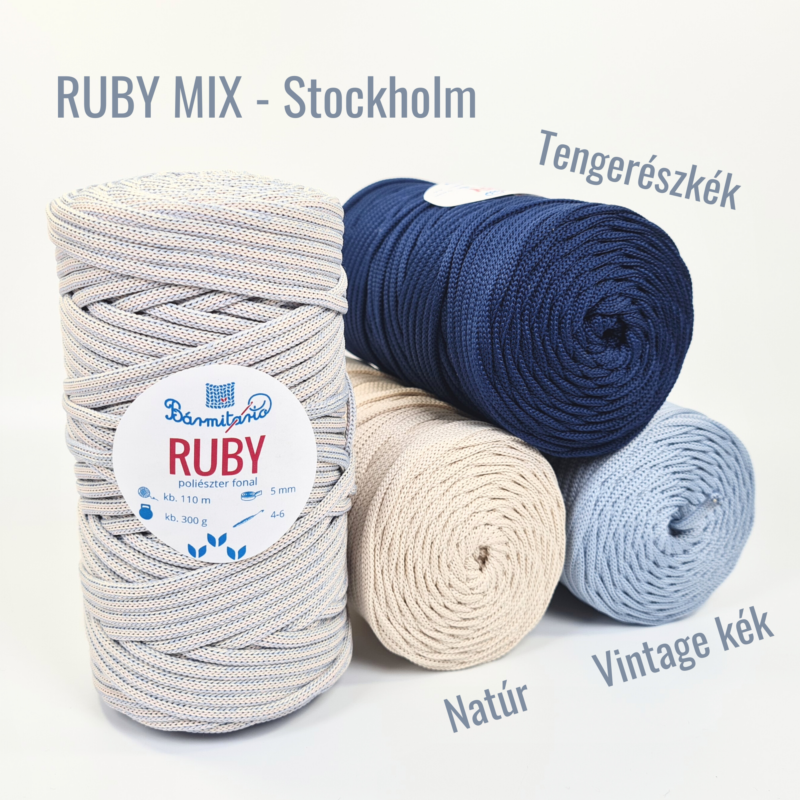 RUBY MIX lapos poliészter fonal - Stockholm