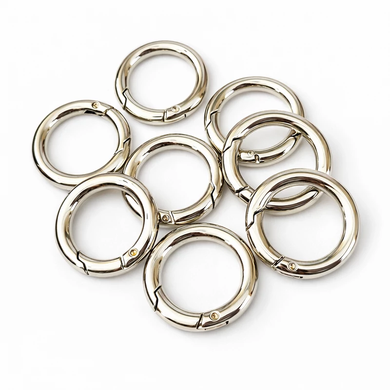 Nyitható táska karabiner karika - 3 cm - ezüst