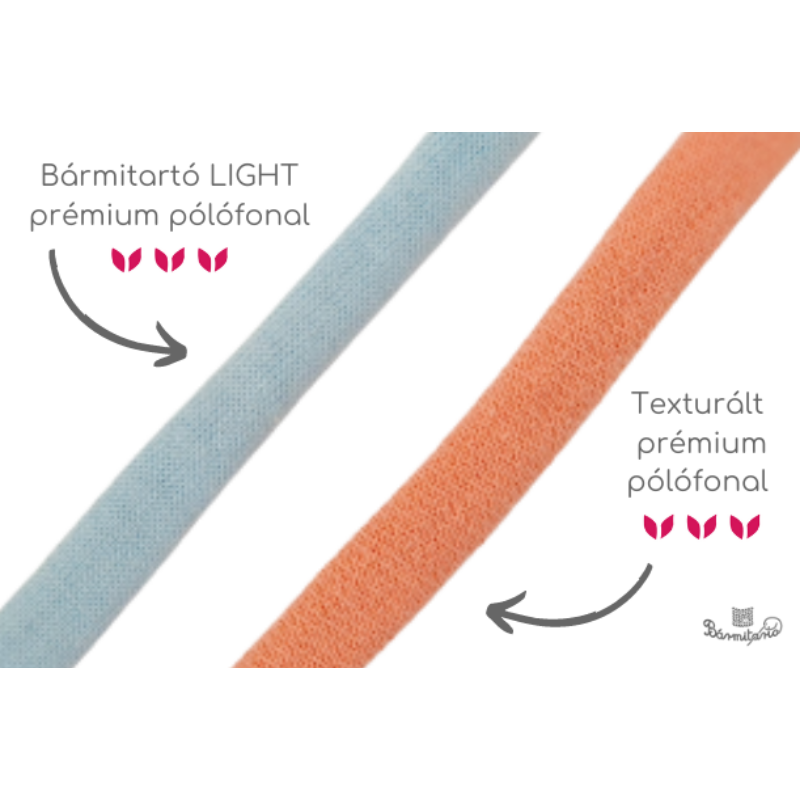Texturált prémium pólófonal - világosszürke