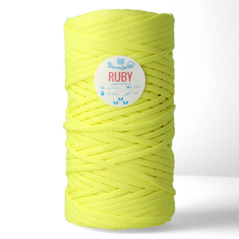Citrom színű RUBY lapos poliészter fonal - Bármitartó.hu