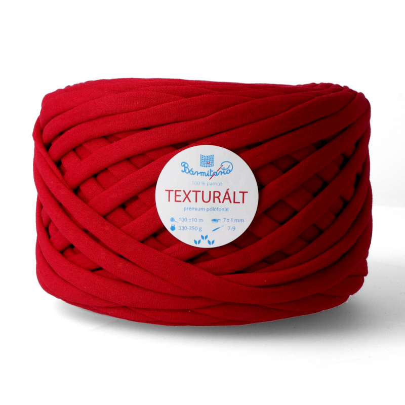 Texturált prémium pólófonal - Telt piros