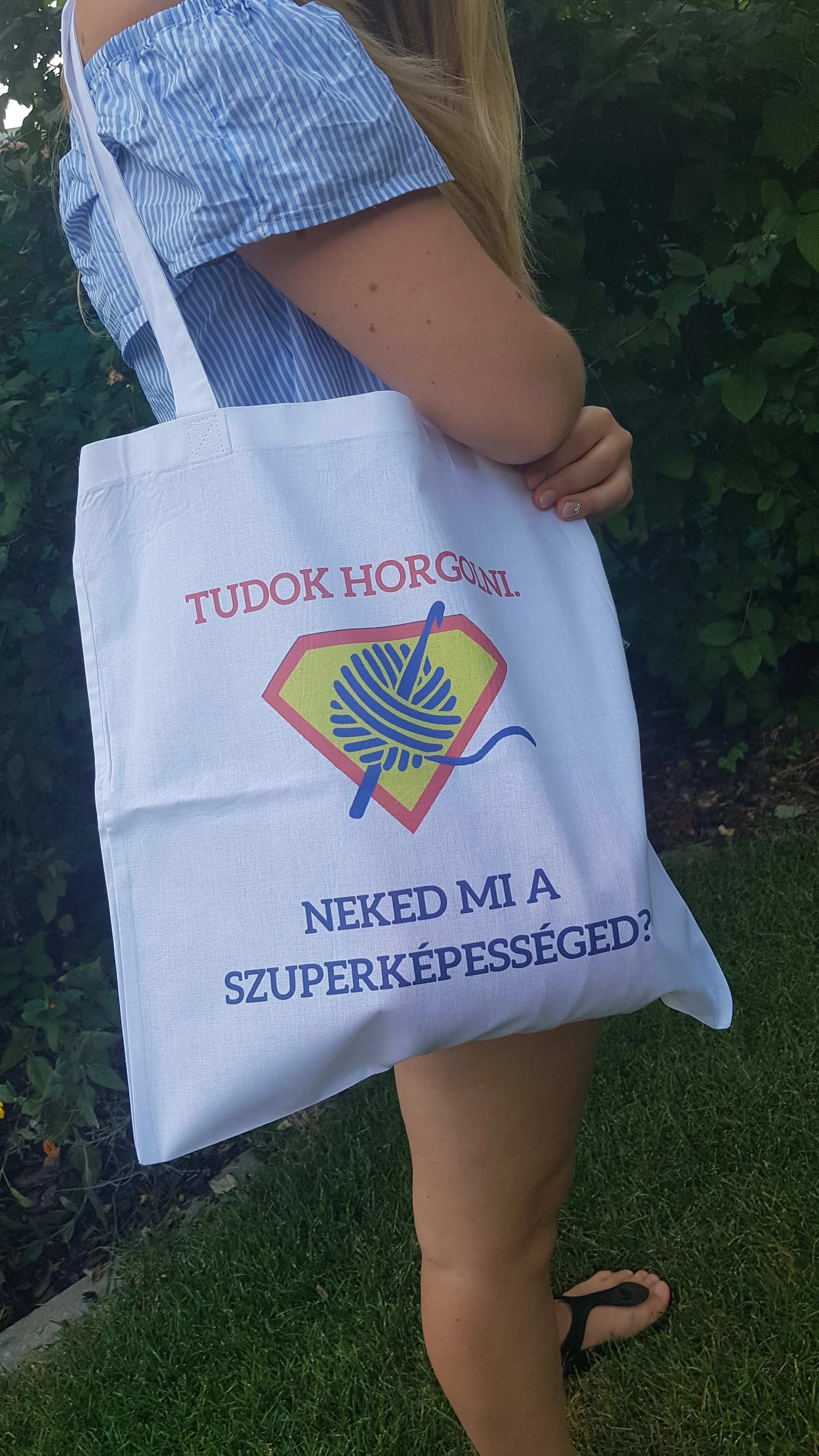 Tudok horgolni. Neked mi a szuperképességed? - vászontáska