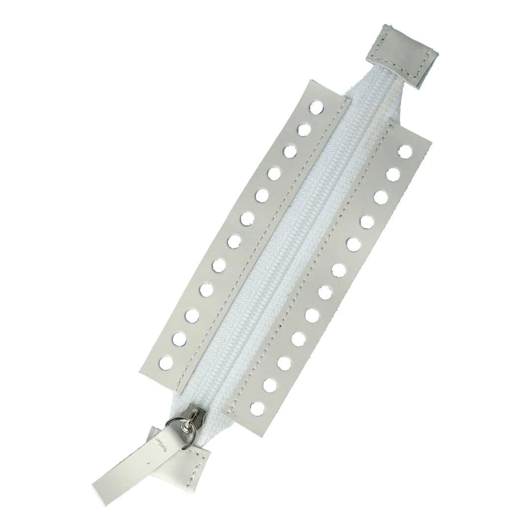 Horgolható rövid bőr cipzár - Krémfehér - 15cm