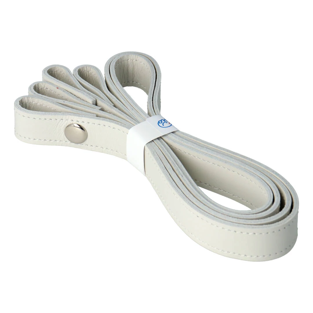 Patentos bőr táskapánt párban - Krémfehér - 65 cm