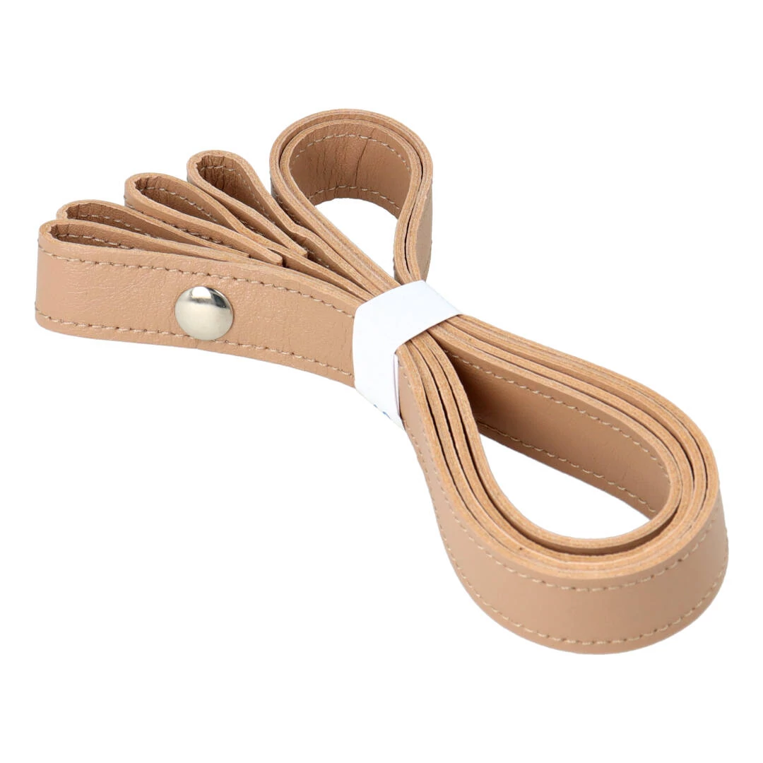 Patentos bőr táskapánt párban - Nugát - 65 cm