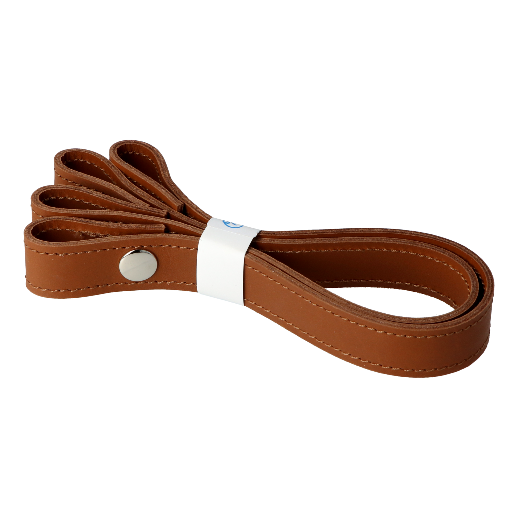 Patentos bőr kézi táskafogó párban - Őzbarna - 30 cm
