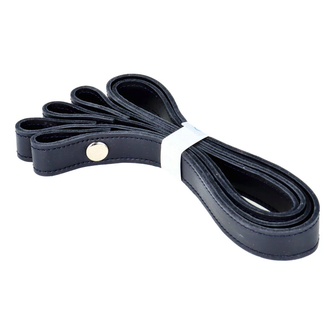 Patentos bőr táskapánt párban - Éjkék - 65 cm