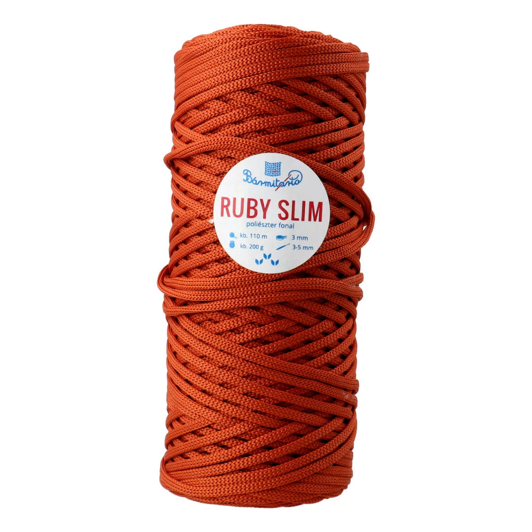 RUBY SLIM lapos poliészter zsinórfonal - rozsda - 3mm