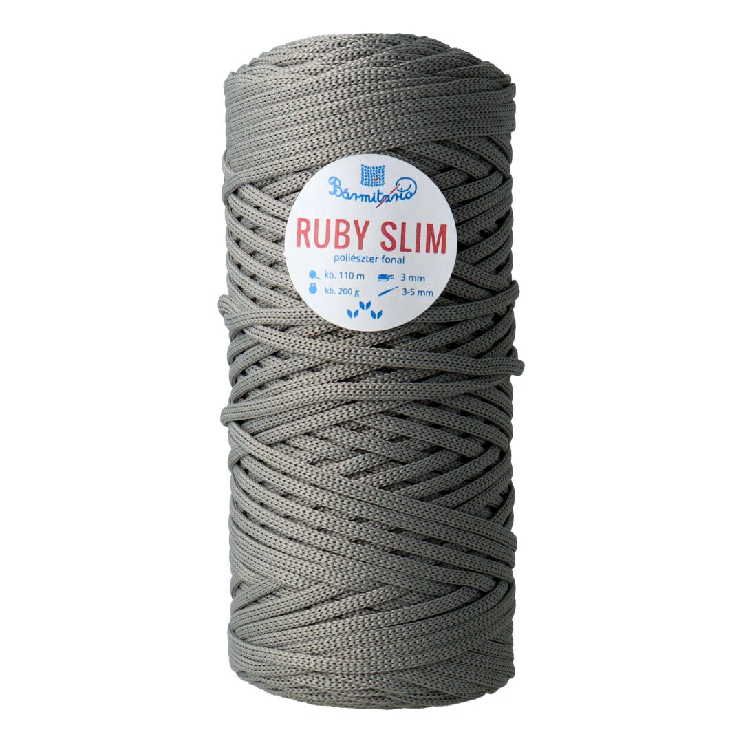 RUBY SLIM lapos poliészter zsinórfonal - szürke - 3mm