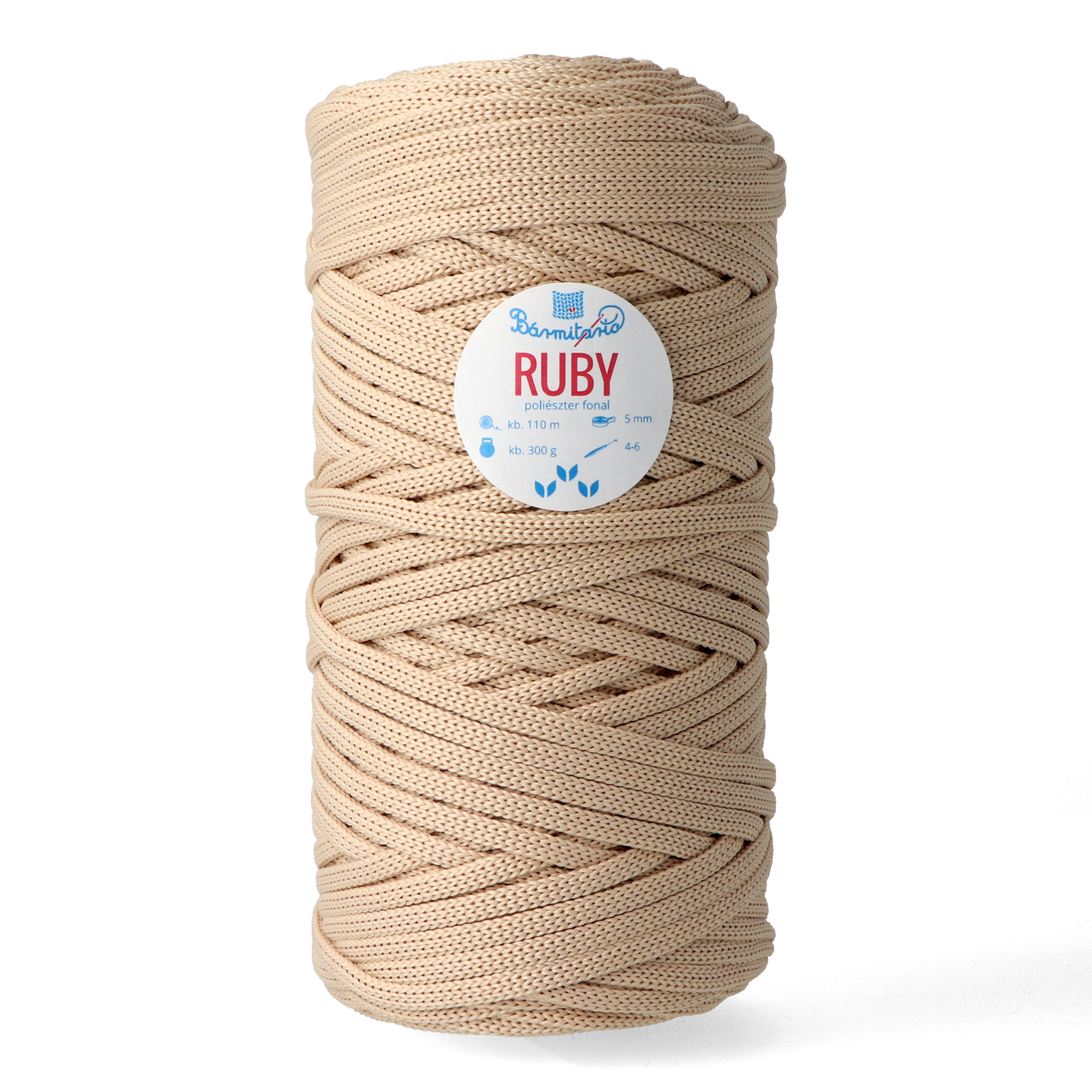 RUBY lapos poliészter fonal - bézs